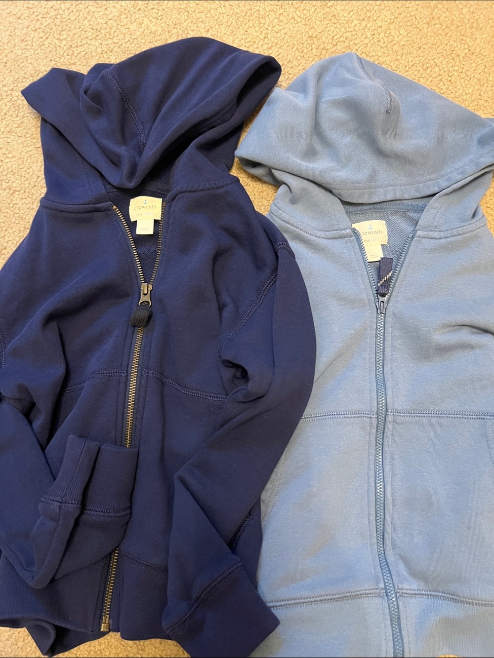 Crewcuts Navy and Light Blue Zip Hoodie Duo